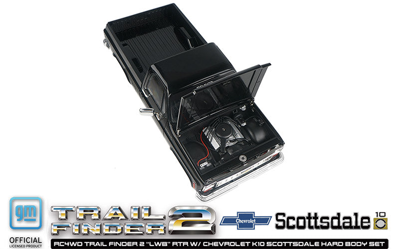 Z-RTR0067 RC4WD Trail Finder 2 "LWB" RTR W/ Chevrolet K10 Scottsdale Hard Body Set (Black)