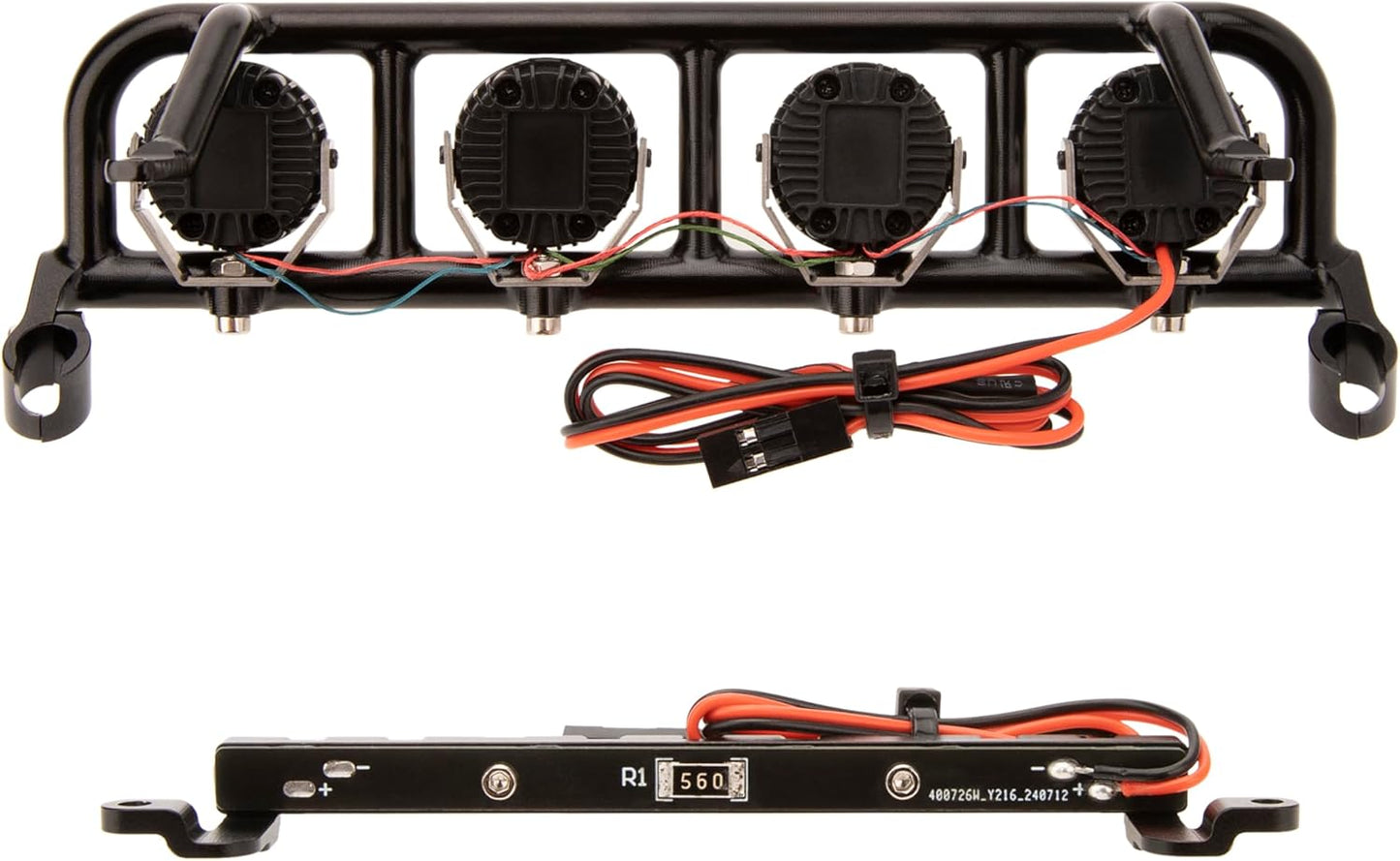 MEUS Racing RC LED Round Roof Light & High Mounted Tail Light For 1/10 Vanquish H10 Optic