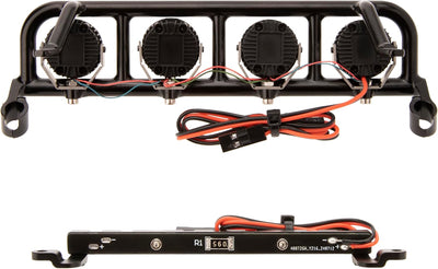 MEUS Racing RC LED Round Roof Light & High Mounted Tail Light For 1/10 Vanquish H10 Optic