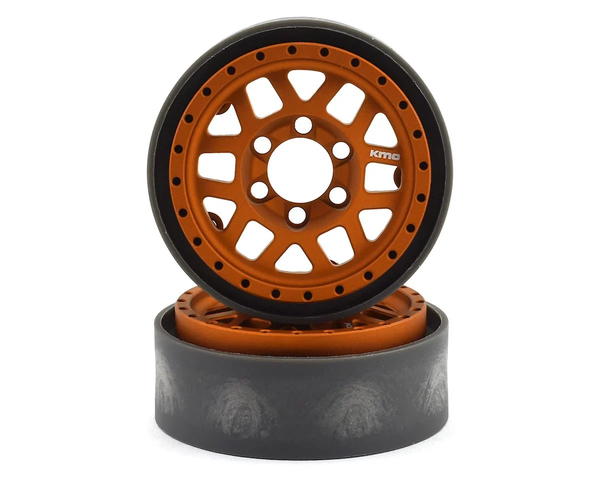 VPS07745 KMC XD229 Machete V2 1.9" Beadlock Crawler Wheels (Orange) (2)