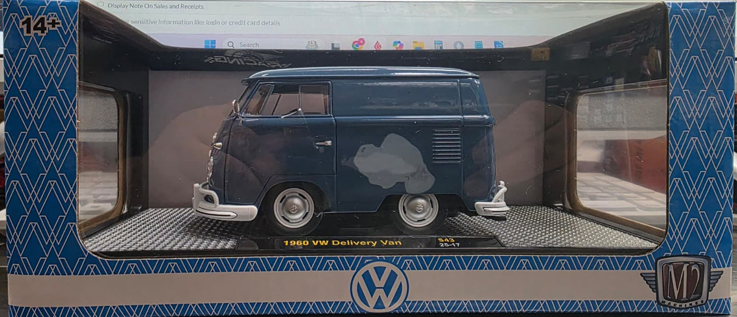 M2 Machines 40300-S43 1960 Volkswagen Delivery Short Van Custom Blue