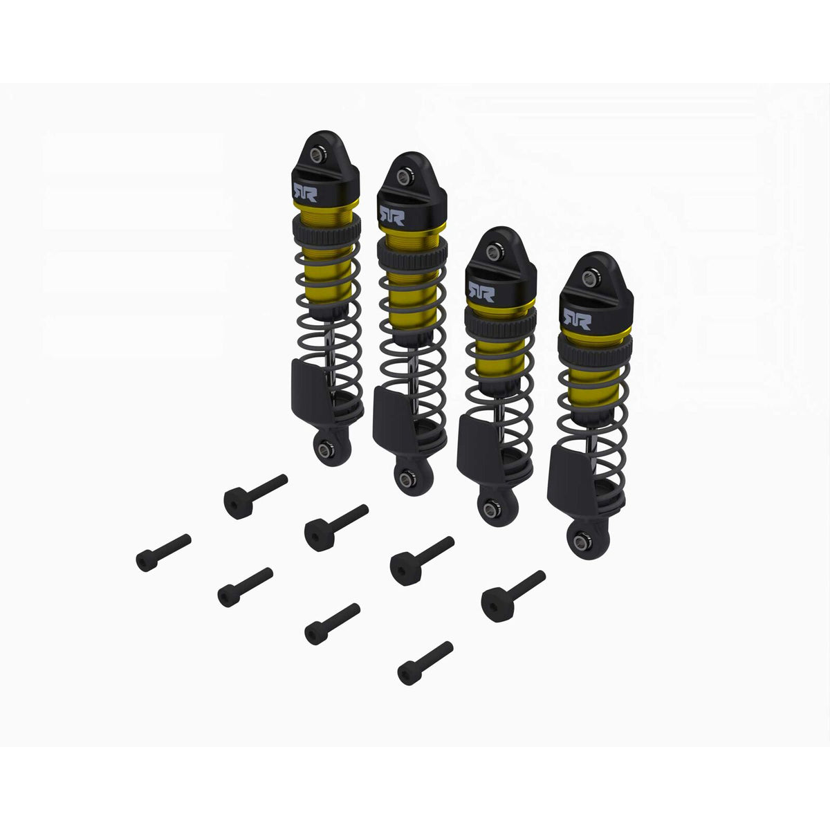 ARA-2764 ARRMA Shock Set, Front/Rear Assembled, 700cSt Oil, Gold, (4Pcs): MINI