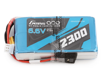 GEA2S2300TXJR Gens Ace 2s LiFe Transmitter Battery (6.6V/2300mAh) (Futaba/FrSky) w/JR Connector