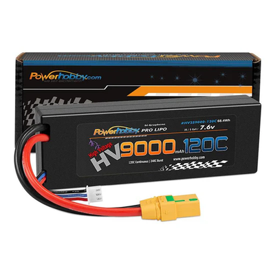 PH2S-9000MAH-120C-XT90 Powerhobby 2S 7.6V HV+ Graphene 9000MAh 120C Lipo Battery w XT90 Plug