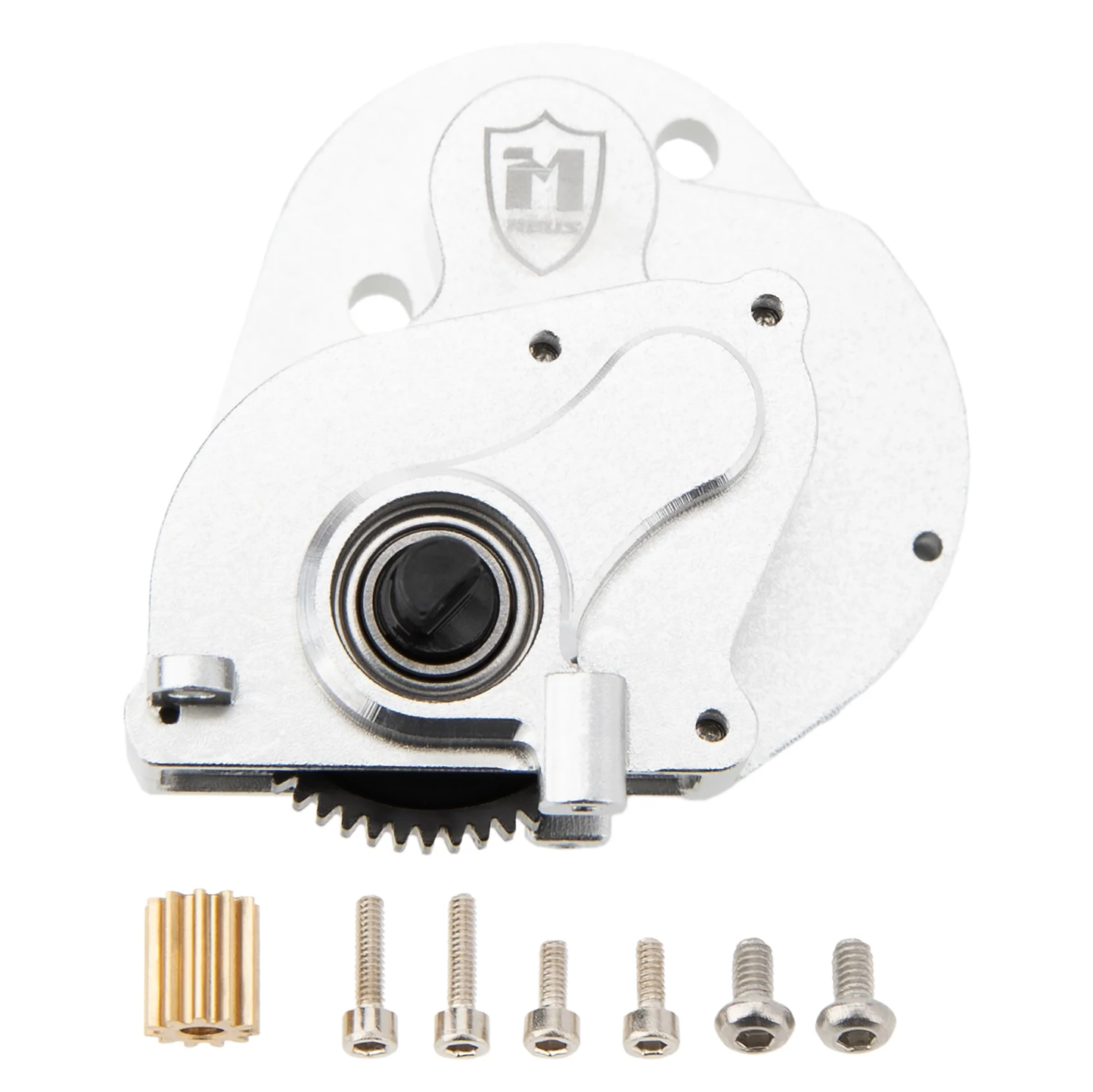 MEUS Racing SCX24 Brushless Transmission Silver Aluminum Complete Gearbox for 1/24 SCX24