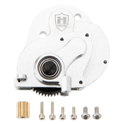 MEUS Racing SCX24 Brushless Transmission Silver Aluminum Complete Gearbox for 1/24 SCX24