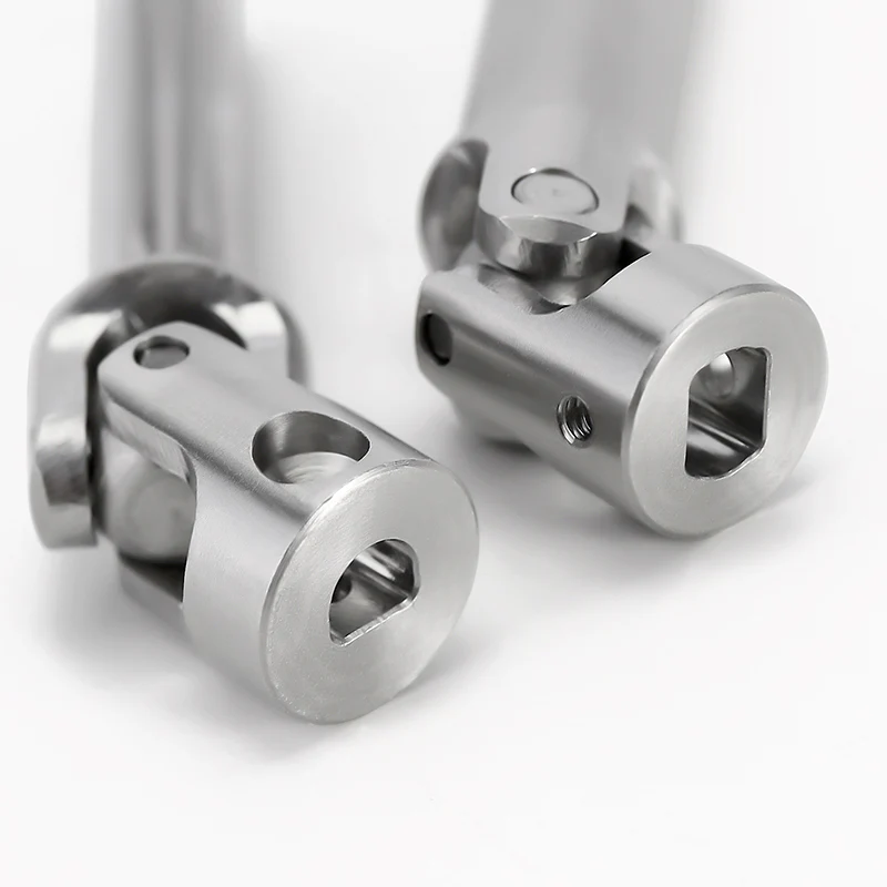 SCX24-151SR INJORA Stainless Steel Drive Shafts with D Shaped Hole for SCX24 C10 JLU Bronco Base Camp 4Runner