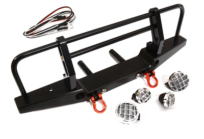 INTC28029BLACK Realistic Front Alloy Bumper w/ LED w/ 43mm Mount