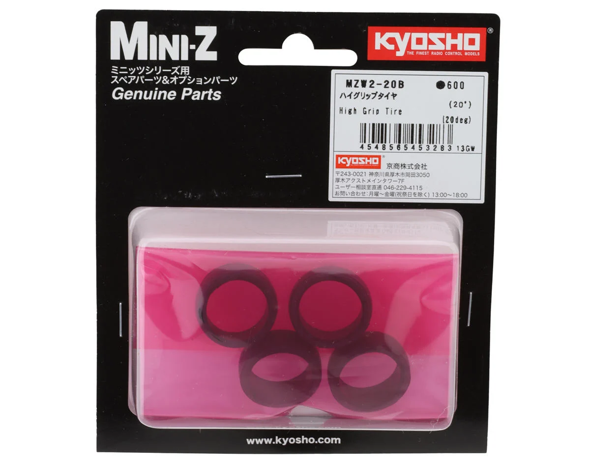 KYOMZW2-20B Kyosho Mini-Z 8.5mm High Grip Tire Set (4) (20 Shore)