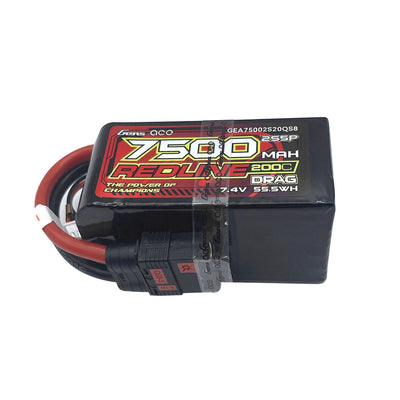 GEA75002S20QS8 GensAce Lipo Redline DragRace Battery 7500mAh 7.4V 200C 2S5P QS8