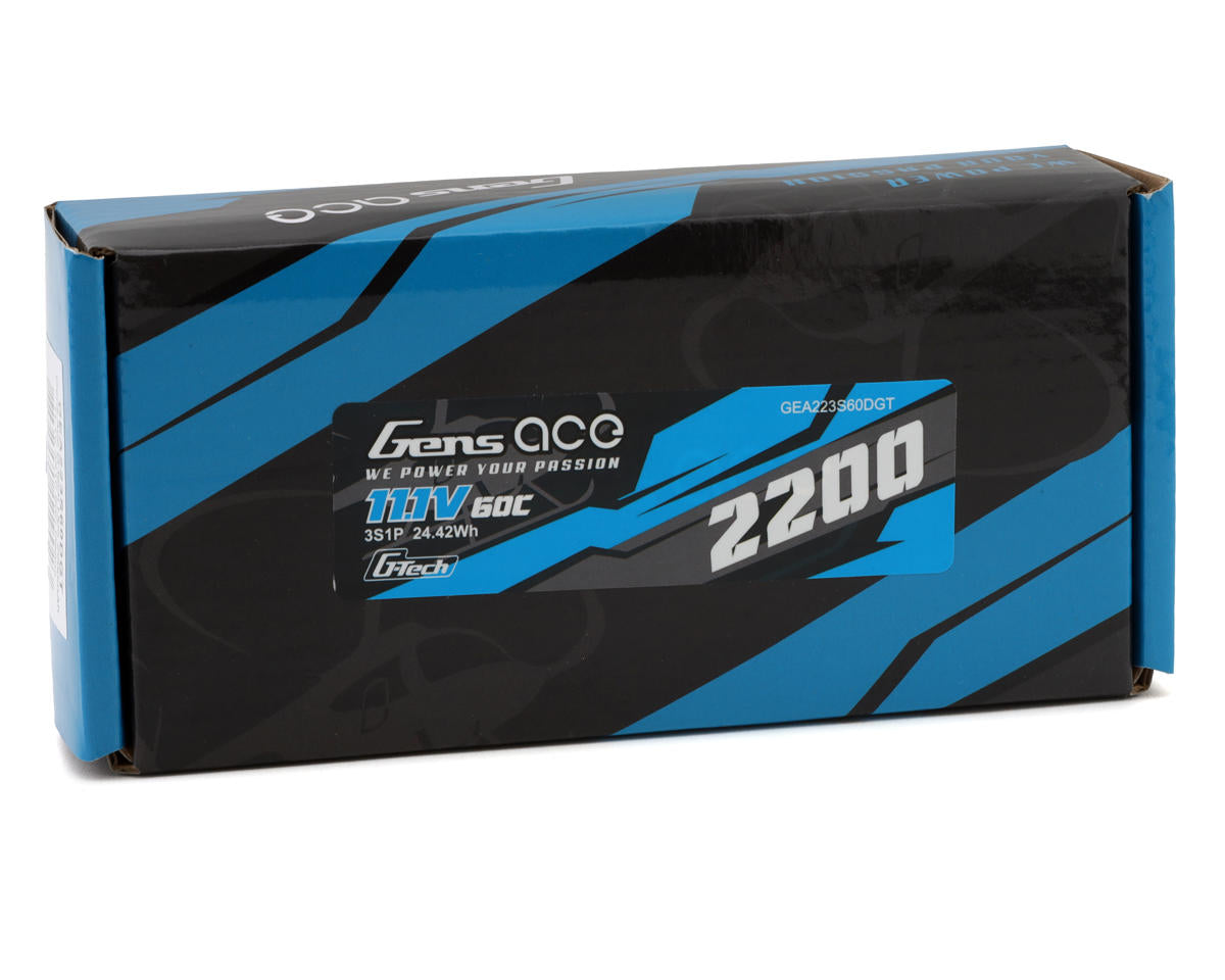 GEA223S60DGT Gens ace 11.1V 2200mAh 60C G-Tech LiPo Battery: Deans