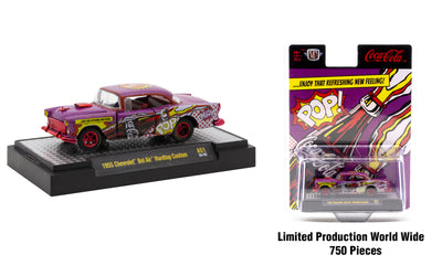 M2Machines 52500-A51 1:64th Scale Coca-Cola 1955 Chevrolet Bel Air Hardtop Custom CHASE!