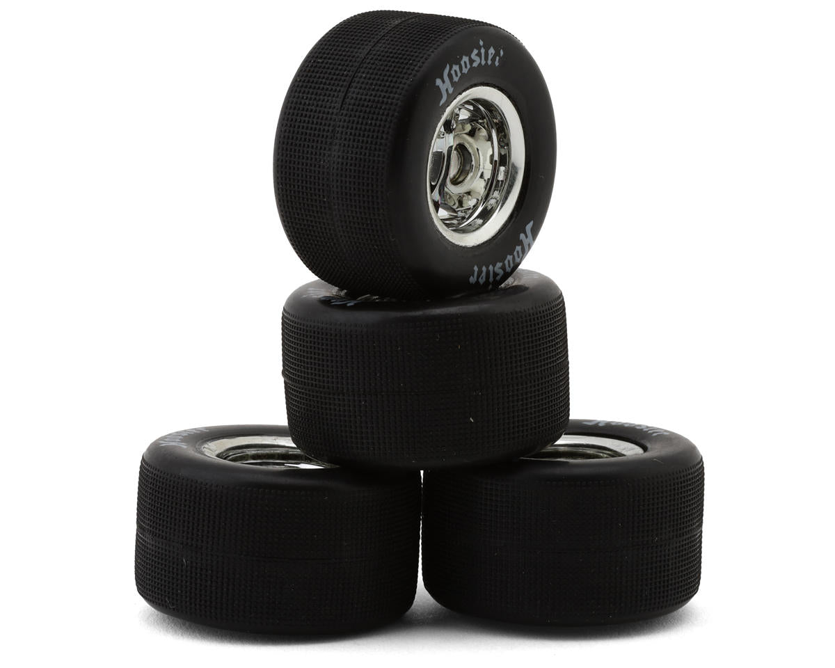 1RC5571 1RC Racing Pre-Mounted 1/18 Asphalt Modified Hoosier Tires (Chrome) (4) (F/R) (Standard)