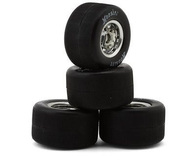 1RC5571 1RC Racing Pre-Mounted 1/18 Asphalt Modified Hoosier Tires (Chrome) (4) (F/R) (Standard)