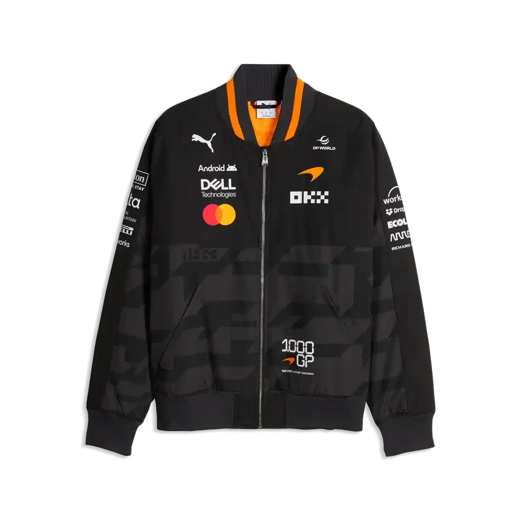 701242487 McLaren Racing F1 Special Edition 1,000th Race Team Bomber Jacket - Puma Black