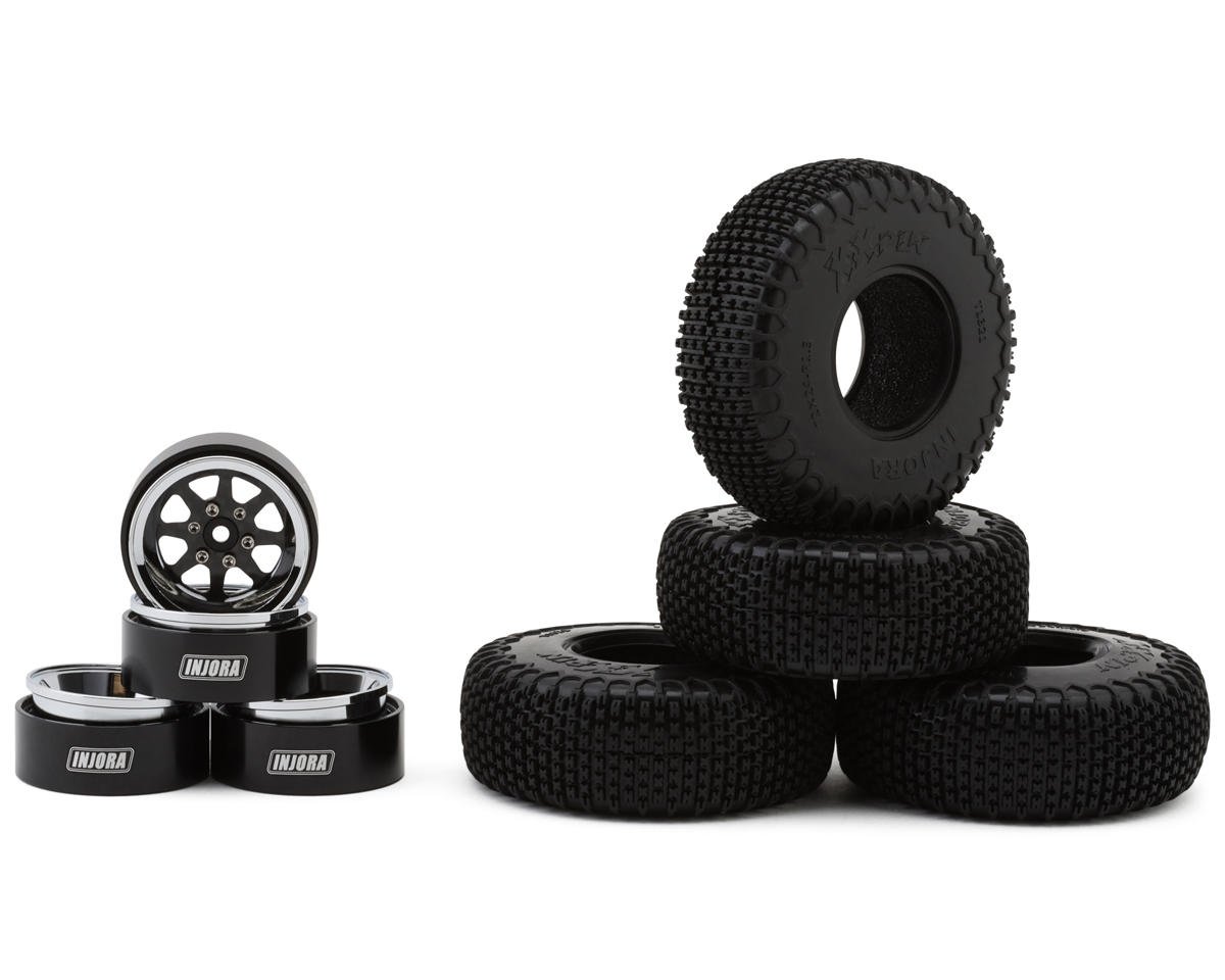 YQW-MW1305SR-1321 Injora 1.3" ModuWheel Aluminum Micro Crawler Beadlock Wheels w/XHX Pin Tires (S5)
