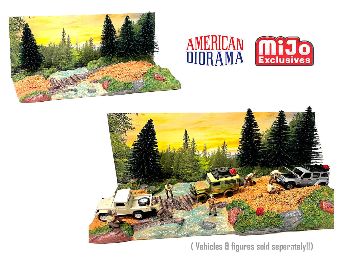 American Diorama AD-76534 1:64 Mijo Exclusives Overland Off Road Diorama ( 12.5″ L x 5.25″ W x 6″ H)