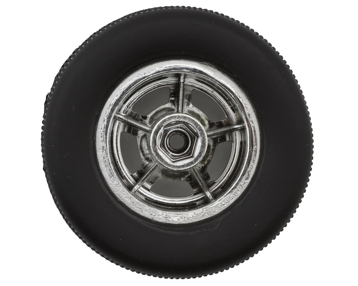 1RC5563 1RC Racing Pre-Mounted 1/18 Asphalt Late Model Hoosier Tires (Chrome) (4) (F/R) (Soft)