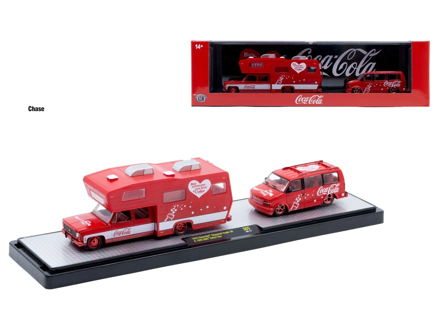 M2Machines 56000-S05 Auto-Haulers 1975 CHEVY CHEYENNE SUPER 30 & 1995 GMC SAFARI VAN CHASE