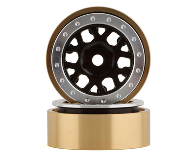 SSD00552 1.0” Boxer Aluminum/Brass Beadlock Wheels (Black) (2) (25g)