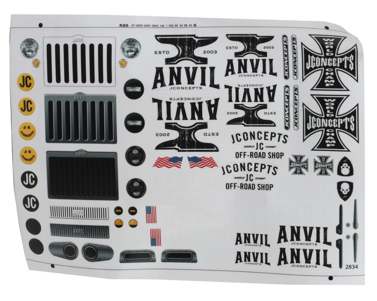 JCO0492 JConcepts Anvil 1/10 Rock Crawler Pre-Trimmed Body (12.3") (Cab Only) (Clear)