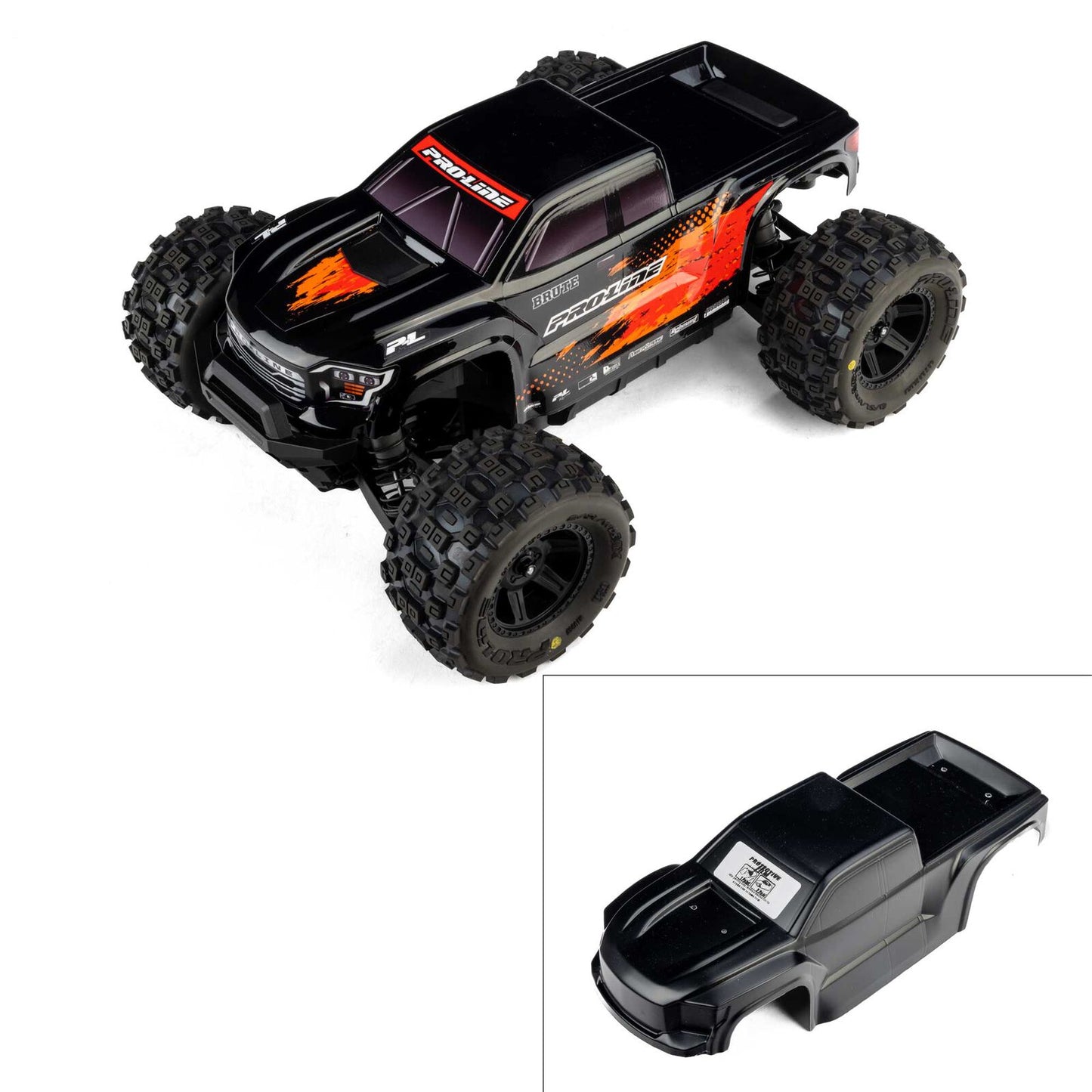 PRO368118 Pro-Line Racing 1/16 Pre-Cut Truck Body Tough Color Black: Traxxas Mini Maxx