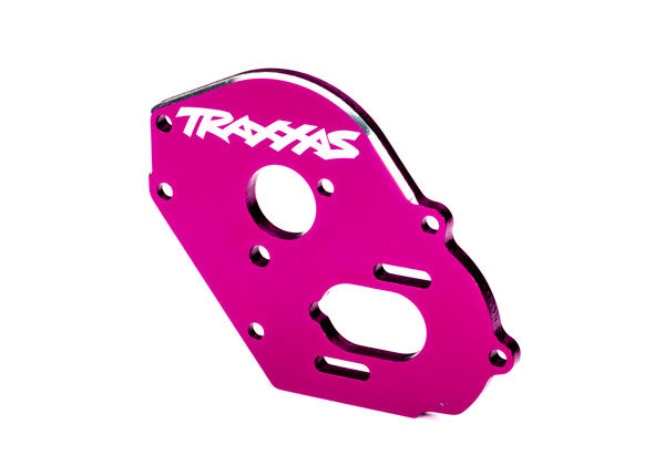 9490P Plate, motor, lightweight machined 6061-T6 aluminum (pink-anodized) (4mm thick)/ 3x10mm CS with split and flat washer (2)