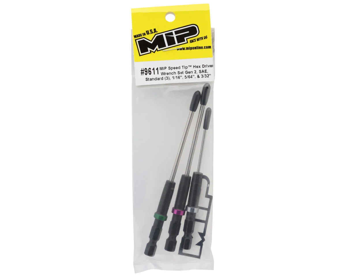 MIP9611 MIP Gen 2 Speed Tip Hex Driver Power Tool Tip Set (SAE) (1/16", 5/64" & 3/32")