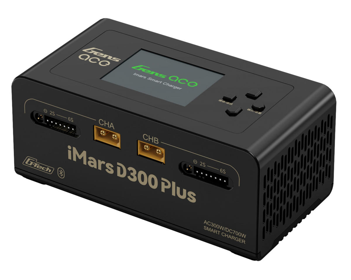 GEA300WPLUS-UB Gens Ace iMars D300 Plus G-Tech Smart Dual AC/DC Charger (Black) (6S/16A) (AC-300W) (DC-350W x2) w/Bluetooth App Control