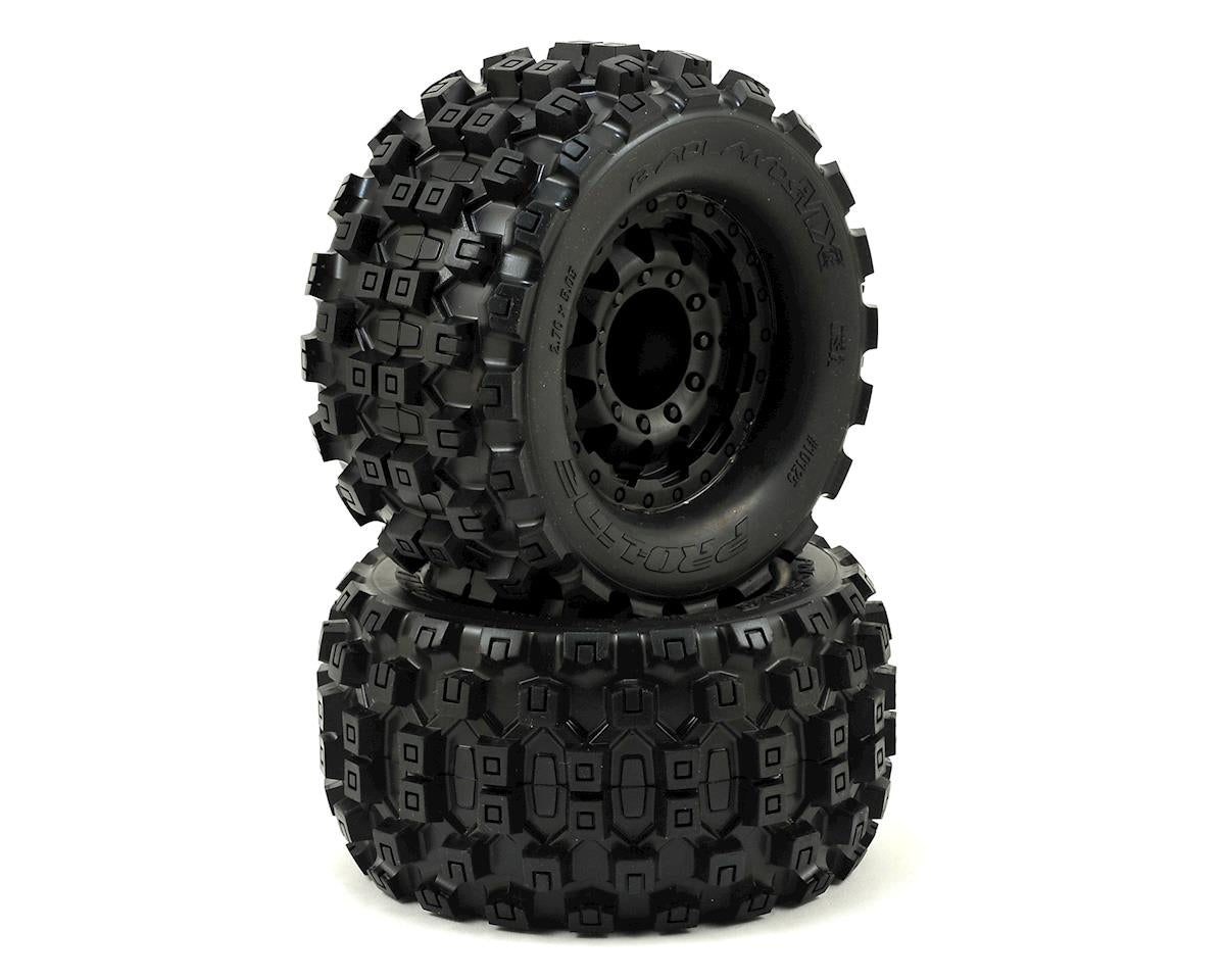 PRO1012518 Badlands MX28 2.8" Tires w/F-11 Nitro Rear Wheels (2) (Black) w/17mm Hex