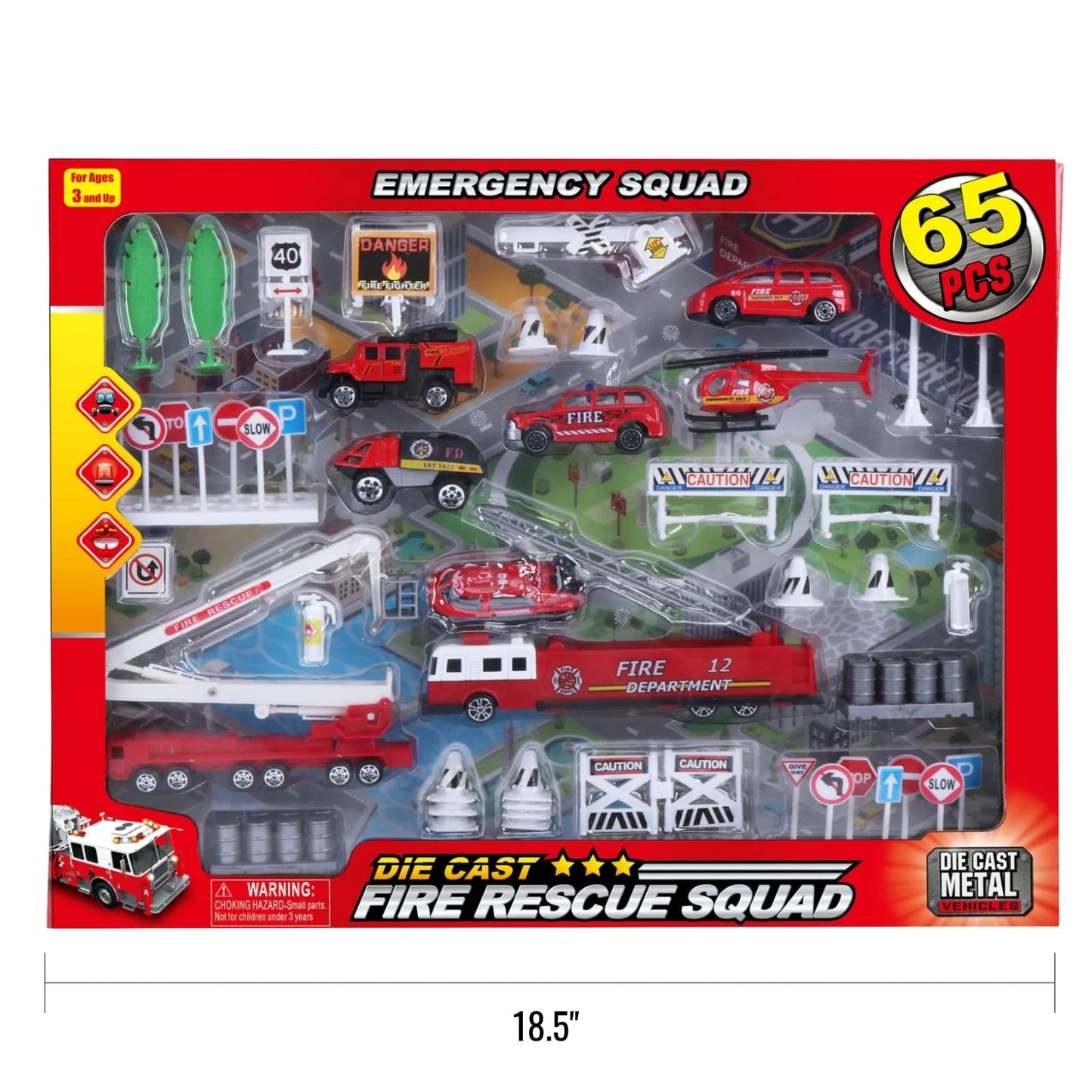 LUXF363A Die Cast Fire Rescue Squad
