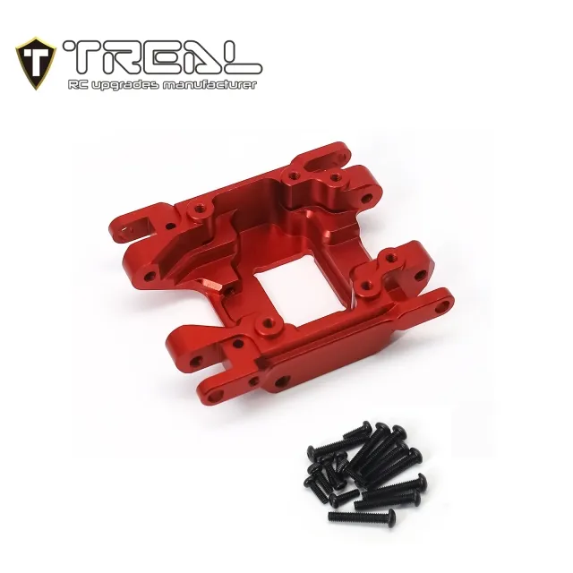 X003KPSYT7 TREAL Aluminum 7075 Center Skid Plate CNC Machined Upgrdes for 1/18 TRX4M-Red