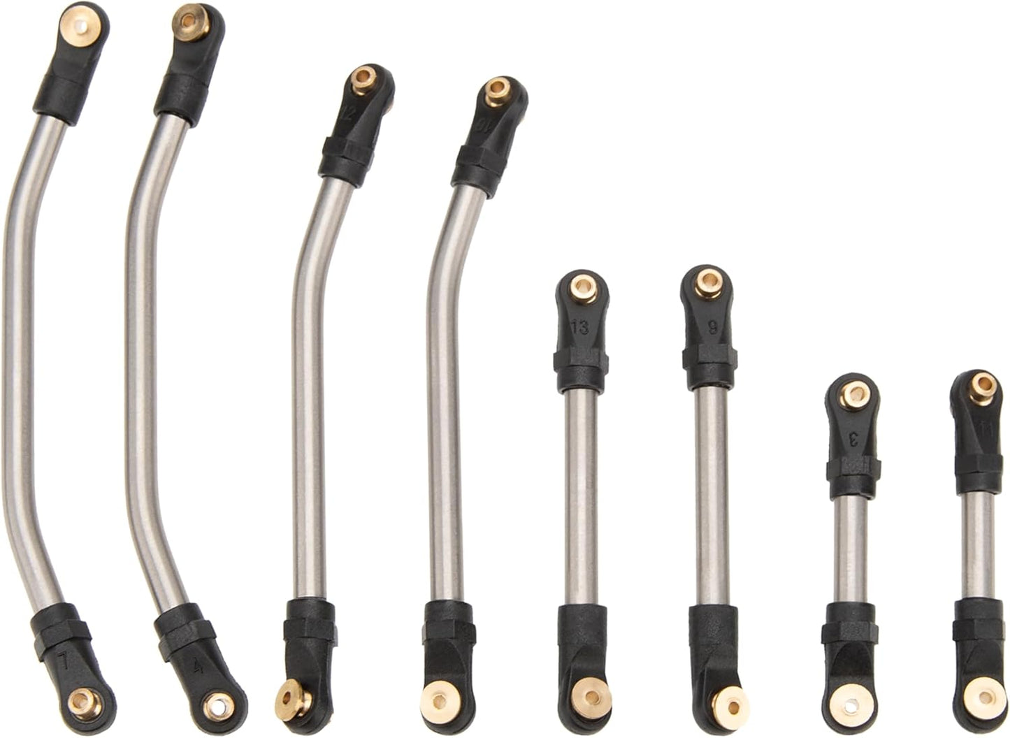 MEUS Racing SCX24 Deadbolt B17 Double Bent Links High Clearance Chassis Links Set for Axial 1/24 RC Crawler (Titanium)