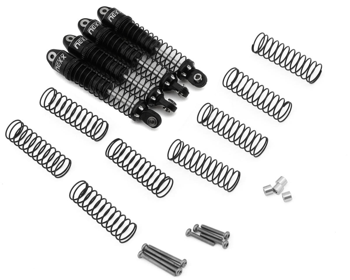 NX-518-B NEXX Racing Redcat MT-18 59mm Long-Travel Aluminum Oil-Filled Shocks (Black) (4)