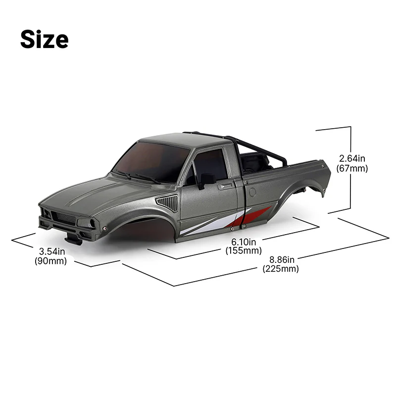 IR60-GL INJORA IR60 Body for 1/18 TRX4M Defender Bronco (Grey)