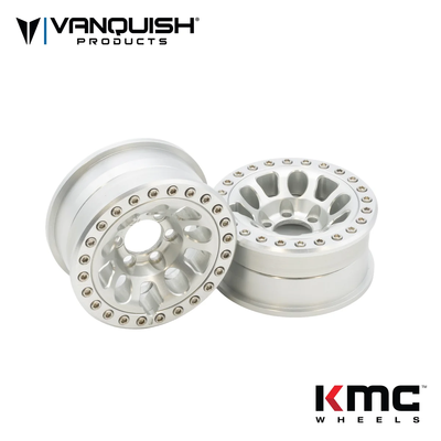 VPS06944 Vanquish Products 1.9" KMC KM241 E25 CNC Aluminum Crawler Beadlock Wheels (Clear)