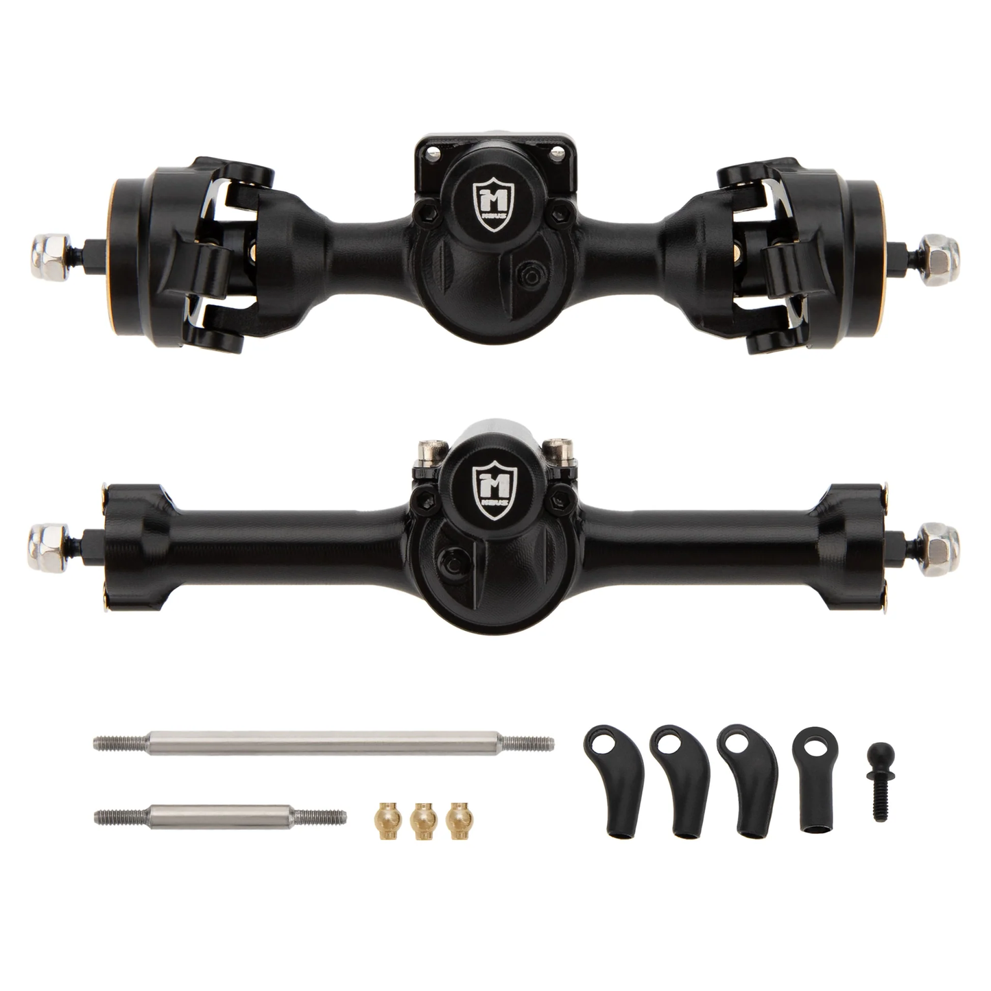 MEUS Racing +3mm Isokinetic SCX30 Axles with 3-Section CVD (Black)