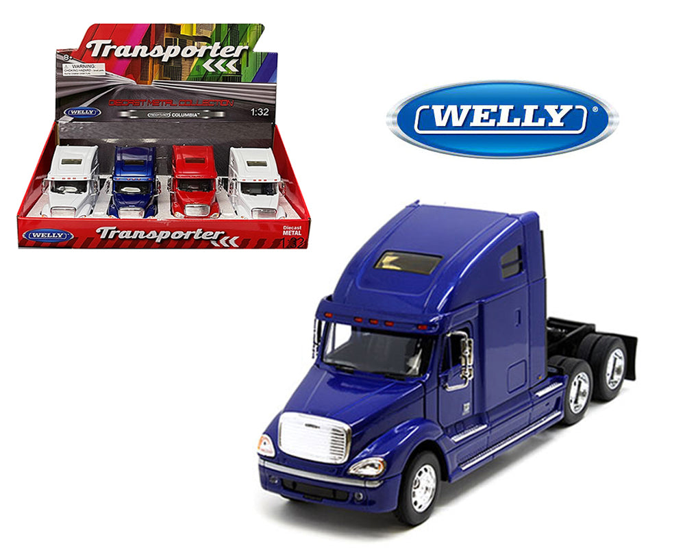Welly 32620-4D 1:32 Freightliner Columbia Cab – Display Tray Box of 4