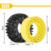 YQT-1319-1370YE INJORA 1.3" Swamp Claw M/T Micro Rock Crawler Tires Combo (4) (70mm OD) (S5) w/Super Soft Silicone Rubber Inserts