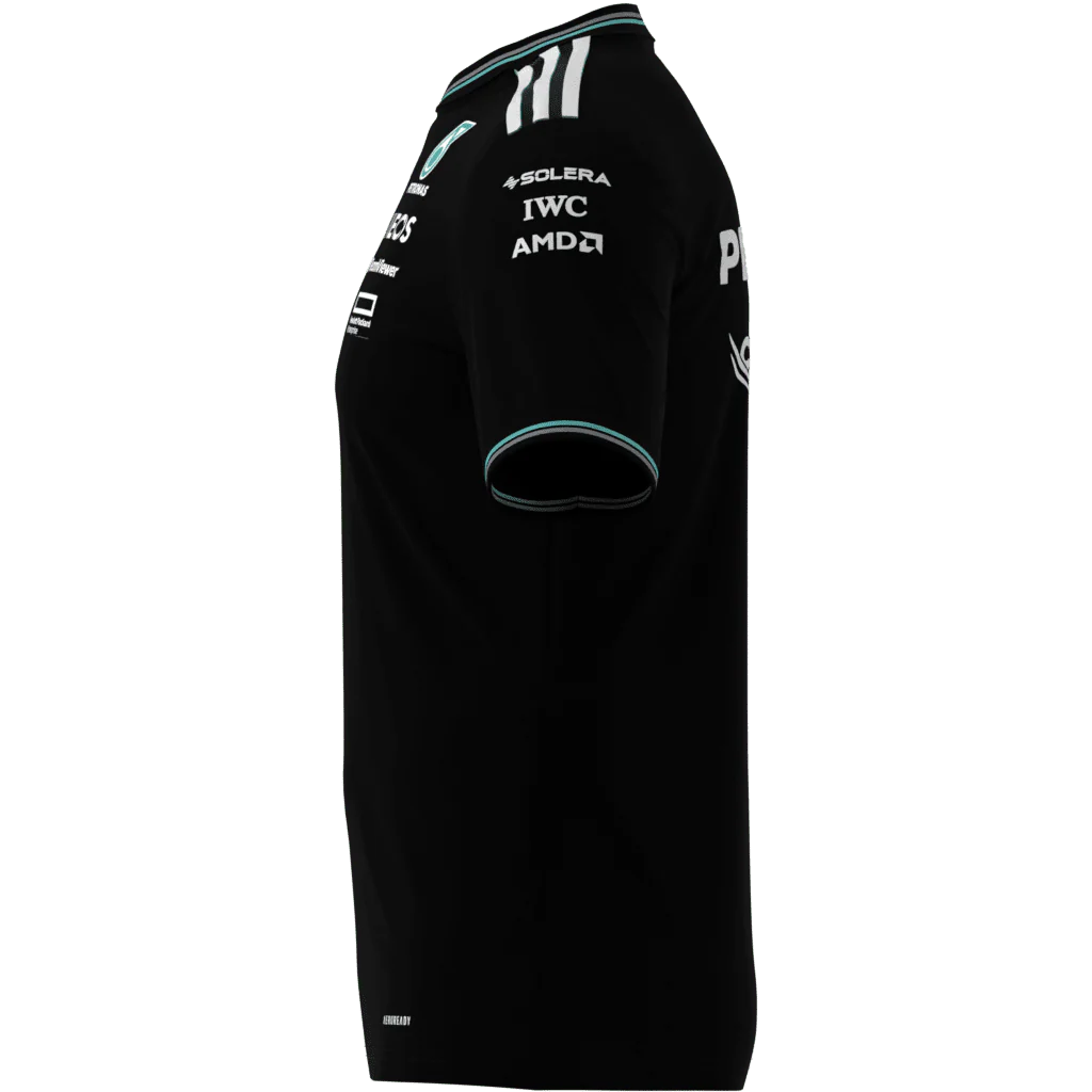 JY2607-XS Mercedes Petronas Formula 1 2025 Men's Team Driver Authentic Jersey - Black