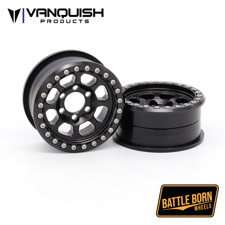 VPS08230 Vanquish Products 1.9 Beadlock Battle Born Wheels Delta - Black