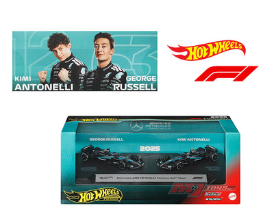 HWJMM93-4B10 HotWheels Premium 2025 2-Pack Mercedes-AMG Petronas F1 Team