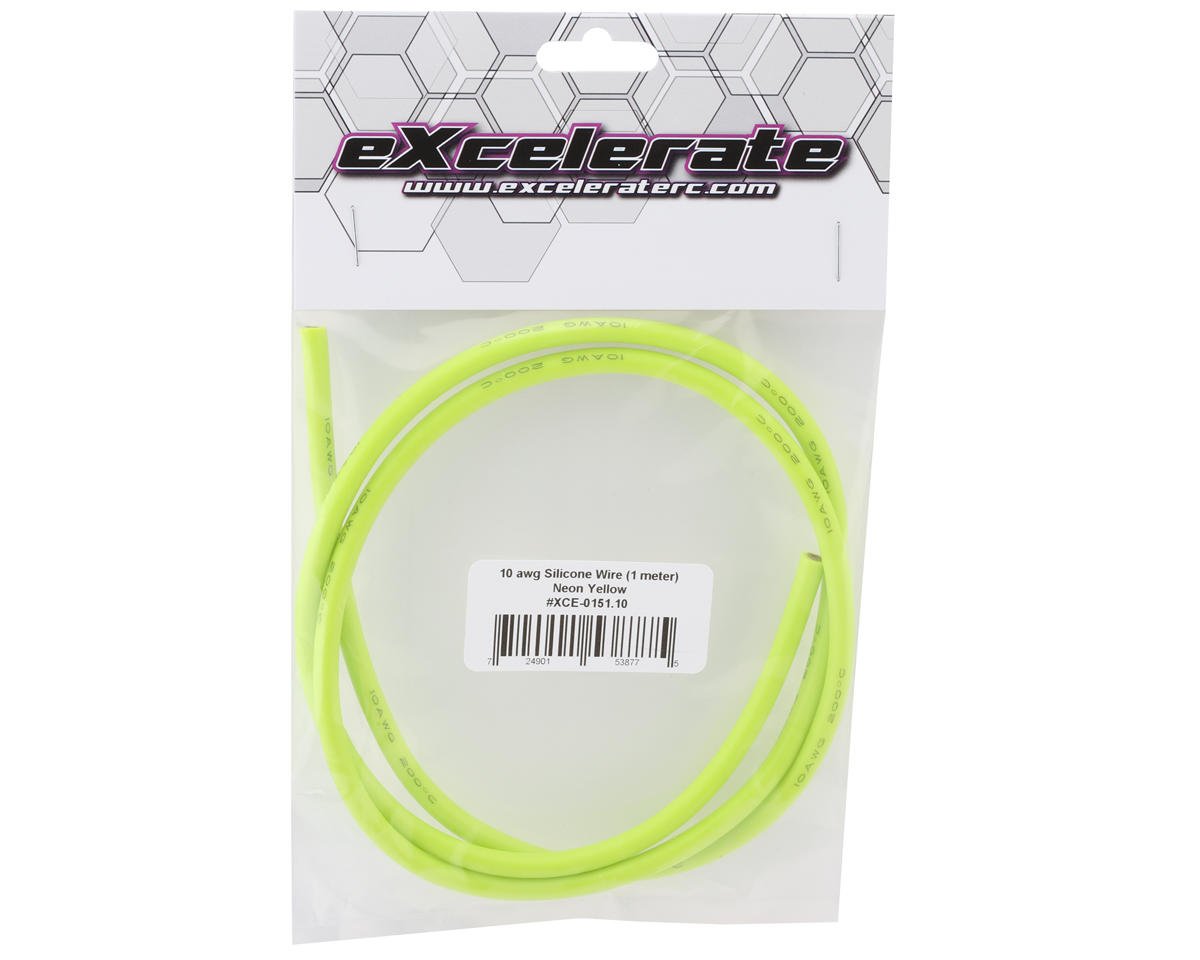 XCE-0151.10 eXcelerate Silicone Wire (Neon Yellow) (1 Meter) (10AWG)