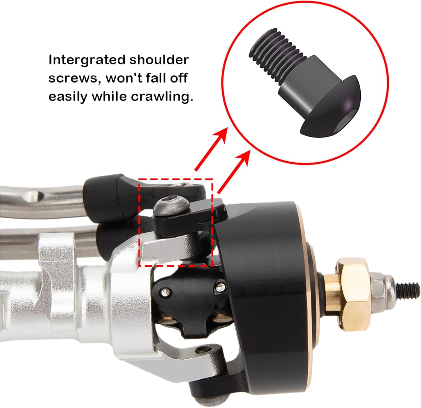 MEUS RACING 5mm Isokinetic V2 SCX24 Axles with 3-Section CVD for Axial 1/24 SCX24 RC Crawler (Silver)