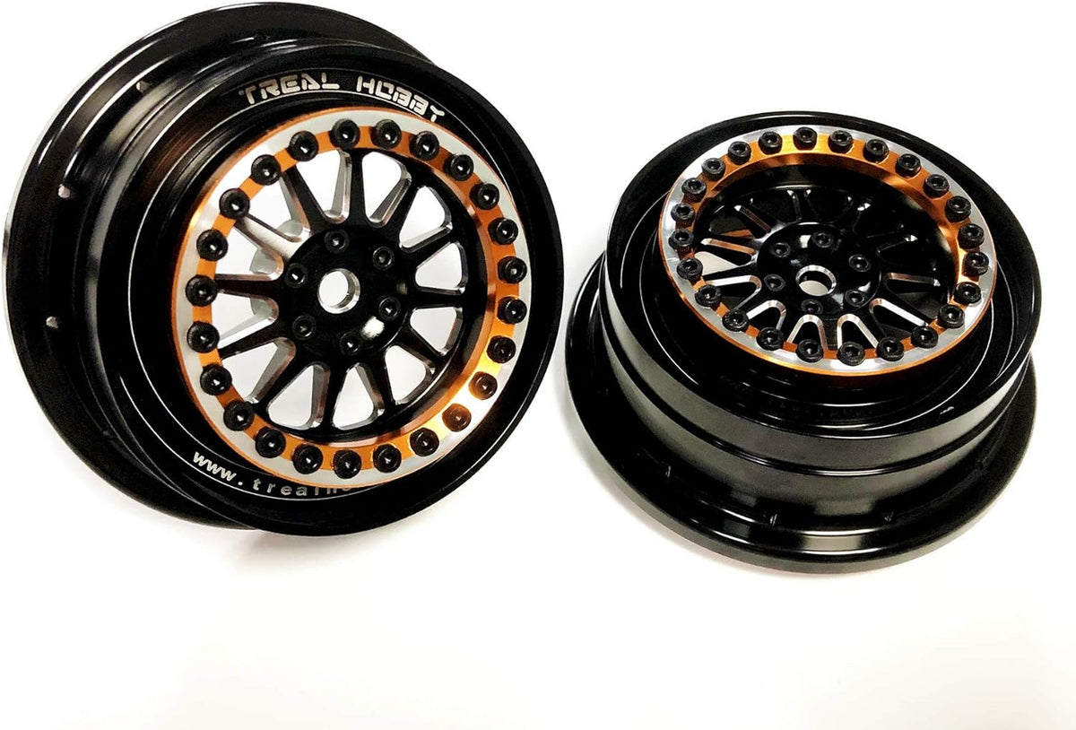 X002HEB2TL Treal Beadlock Alloy Wheel Rims V1 For UDR-Fitting Proline Hyrax Tires-Orange