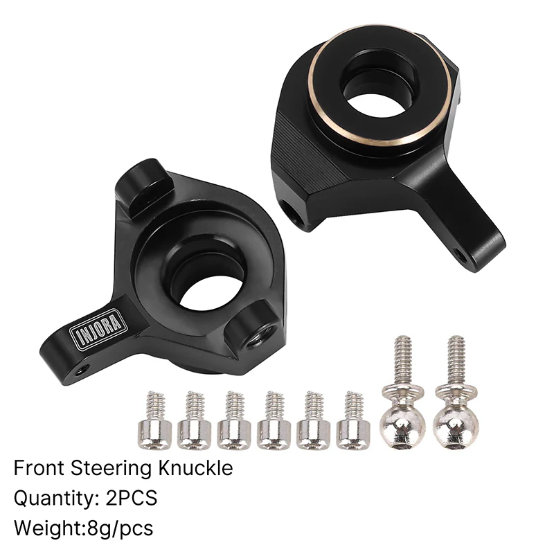 SCX24-35BK INJORA 2pcs Black Brass Front Steering Knuckles Counter Weights for SCX24 AX24