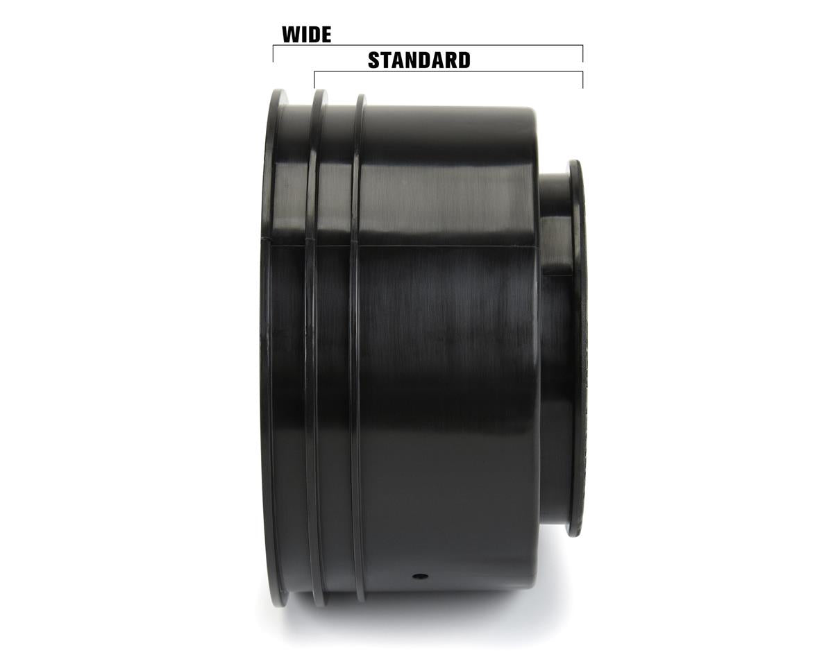 PRO279403 Showtime+ Wide Rear 2.2"/3.0" 12mm Drag Wheels (2) Black