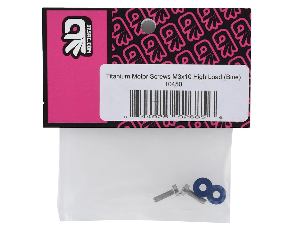 175-10450 175RC 3x10mm "High Load" Titanium Motor Screws (Blue)