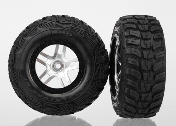 6874R Satin Chrome & Black Wheels w/ S1 Kumho Tires (2)