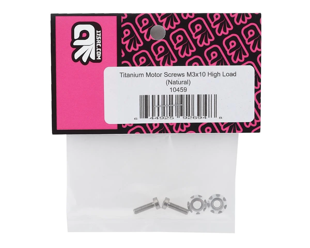 175-10459 175RC 3x10mm "High Load" Titanium Motor Screws (Silver)